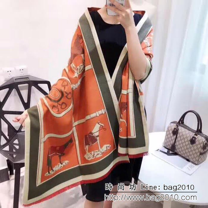 HERMES愛馬仕專櫃品質 2018早秋新品 絲羊絨圍巾 LLWJ6017